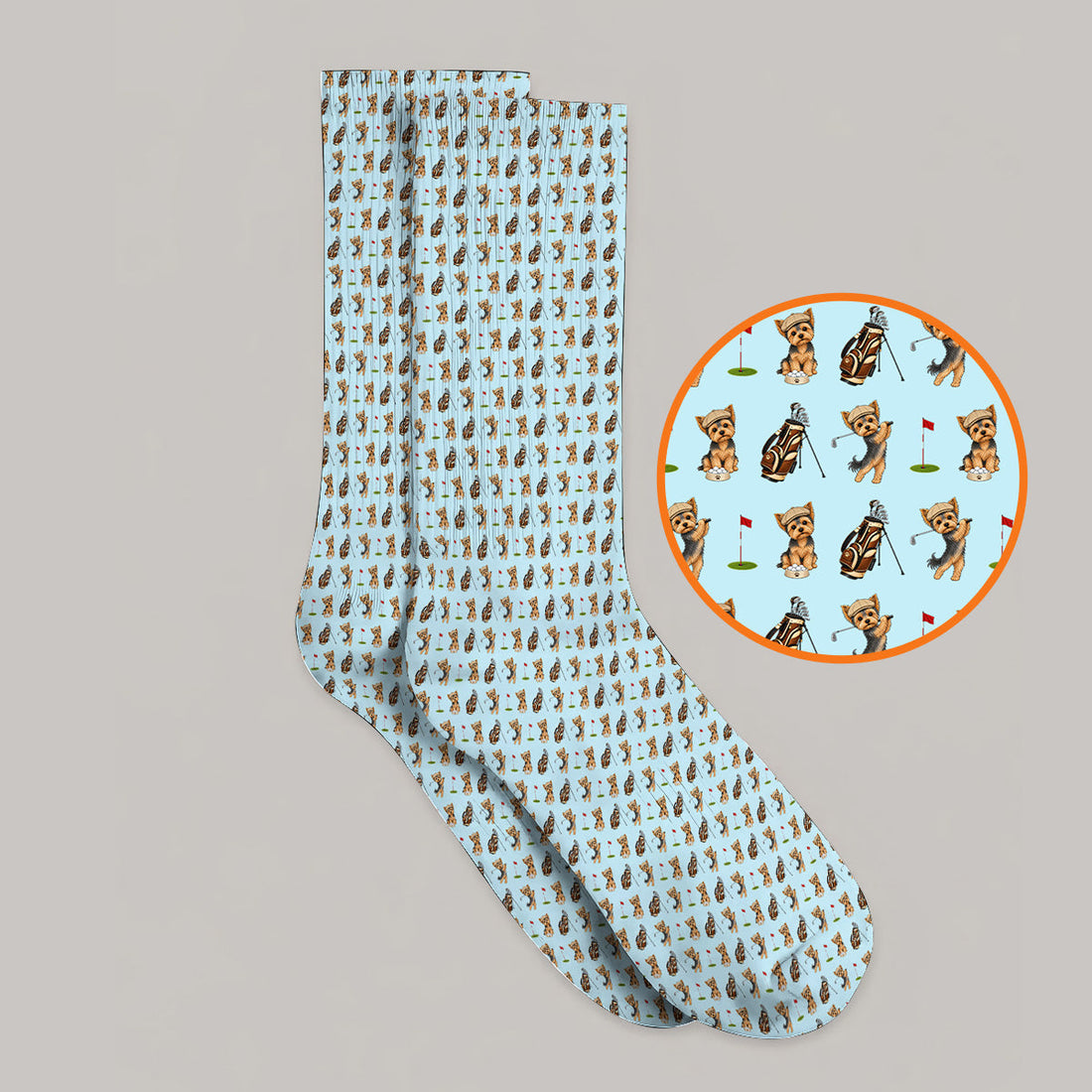 Yorkshire Terrier Golf Sock, Cute Yorkie Pattern Golf Socks, Gift for Golf Lovers