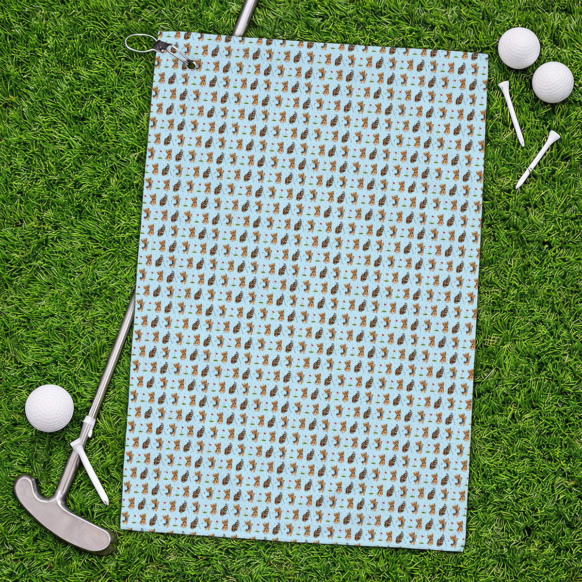 Yorkshire Terrier Golf Towel, Cute Yorkie Pattern Golf Towels, Gift for Golf Lovers