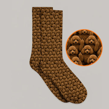 Poodle Dog Golf Socks, Funny Poodle Pattern Golf Sock, Golf Gift For Golfer