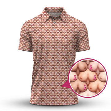 Golf Pattern Shirt, Funny Breast Cancer Golf Shirt, Golf Gift For Golfer