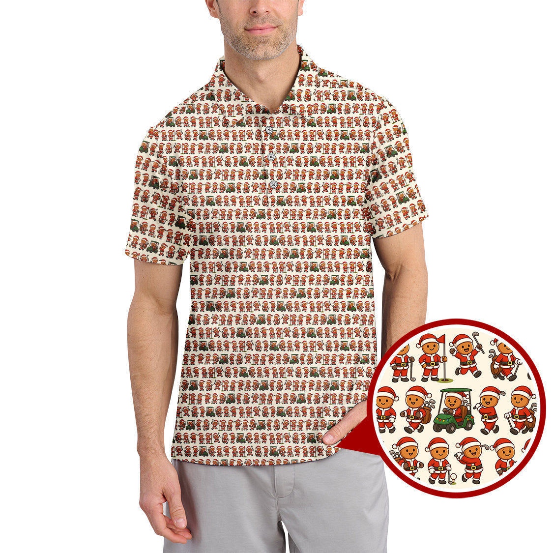 Funny Pattern Golf Shirt For Golfer, Christmas Golf Shirt, Golf Gift For Men