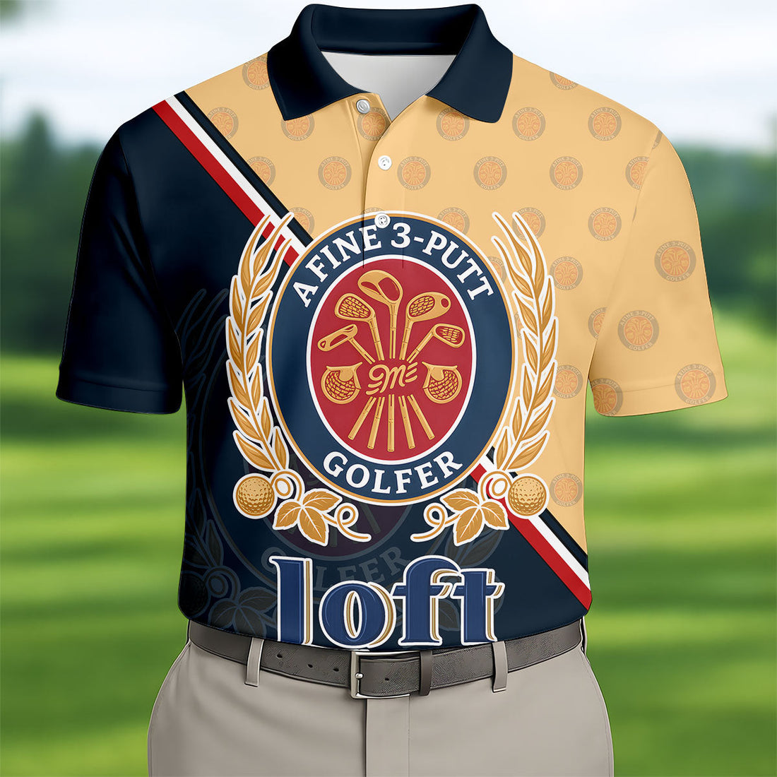 A Fine 3 Putt Golfer Badge Golf Shirt, Funny Golf Shirt, Hawaiian Golf Shirt, Long Sleeve Polo Shirts