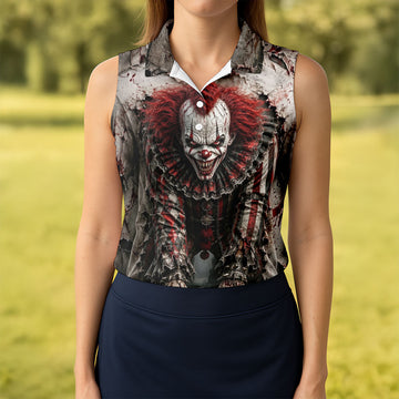 Halloween Horror Character Golf Shirt, Women's Golf Polo, Hawaiian Golf Shirt