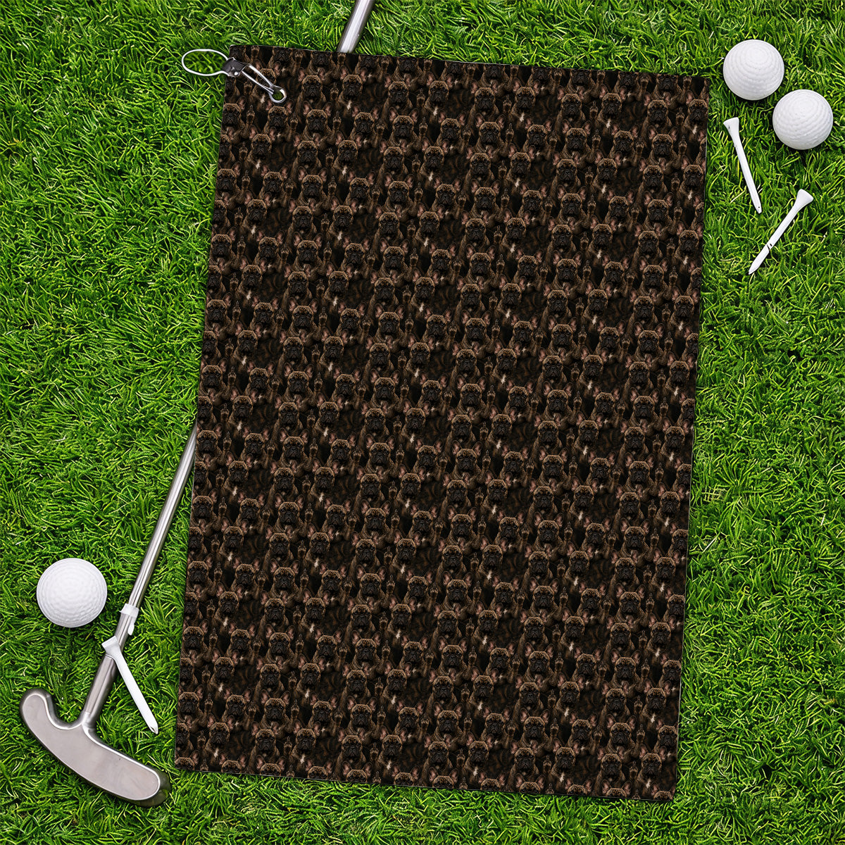 French Bulldog Pattern Golf Towel, Brindle Frenchie Golf Towels, Golf Gift For Golfer