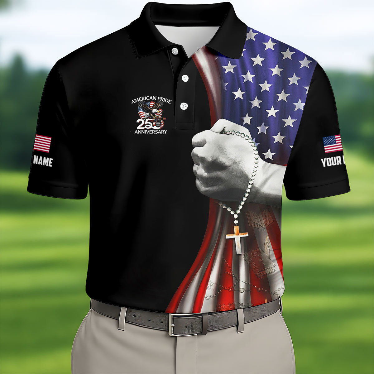 Remember The Fallen Veteran Memorial Patriotic 4th Of July Golf Shirt, 250th Anniversary Golf Shirts For Men
