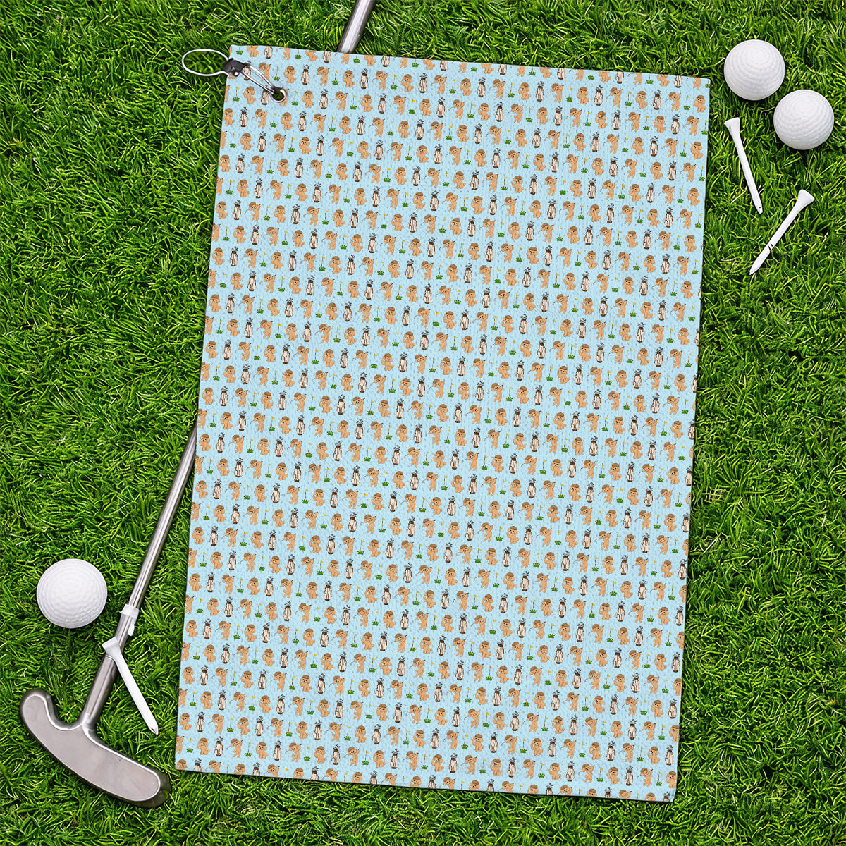 Toy Poodle Pattern Golf Towel, Funny Poodle Golf Towels, Golf Gift For Dog Lover