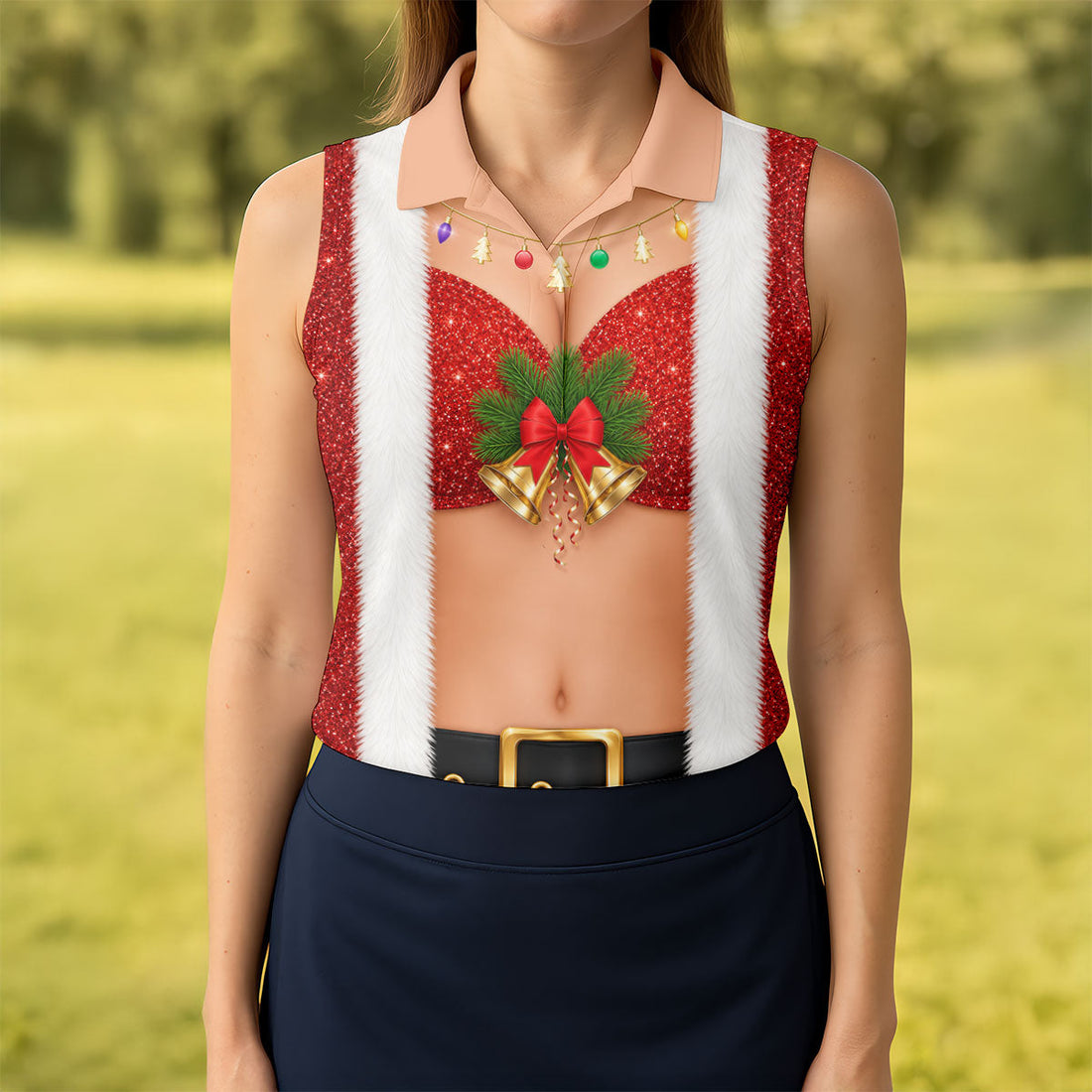 Women's Funny Mrs Claus Costume Golf Shirt, Christmas Golf Shirt, Women’s Golf Apparel