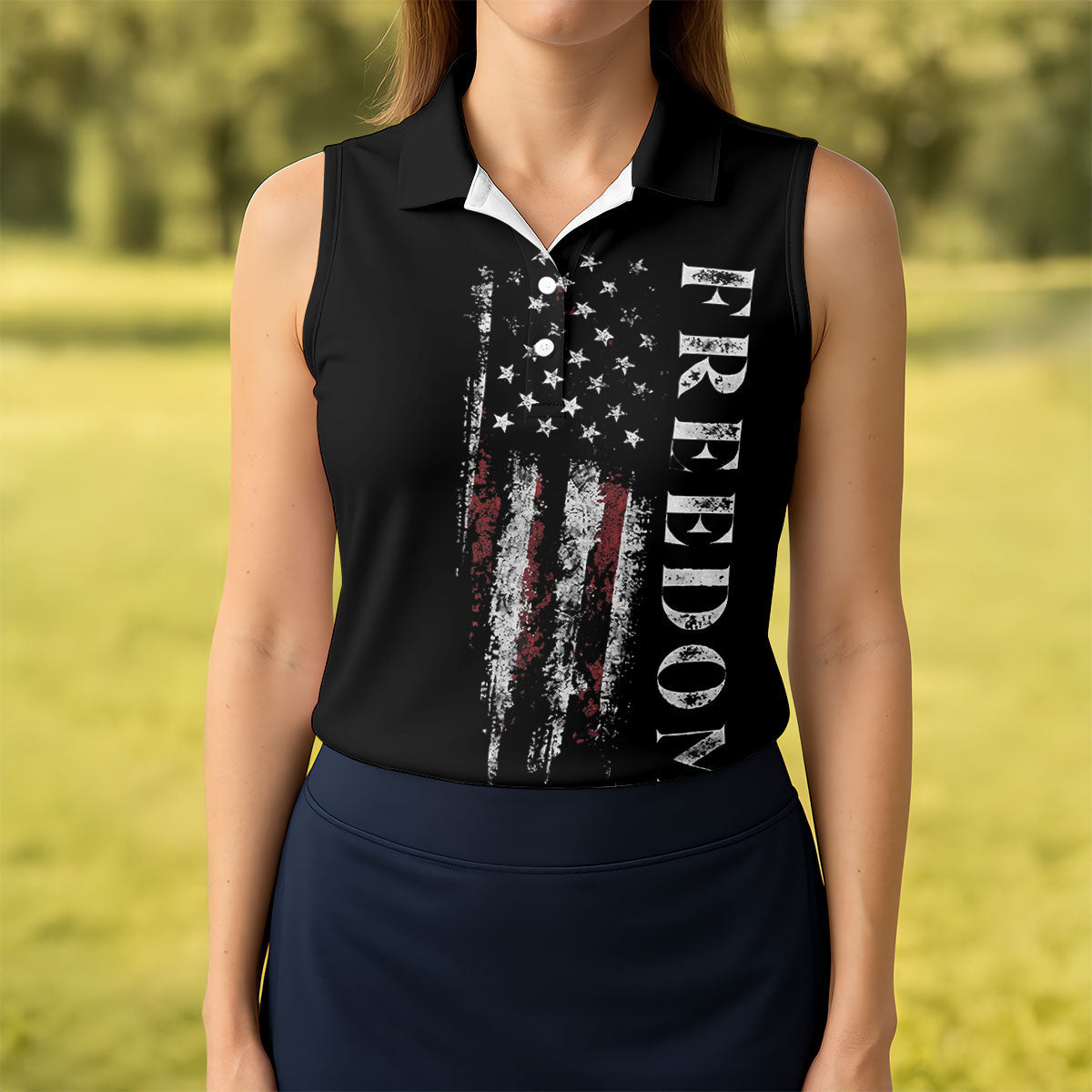 Freedom USA Distressed Flag US 250th Anniversary Golf Shirt, Patriotic Golf Shirt, Golf Shirts For Women