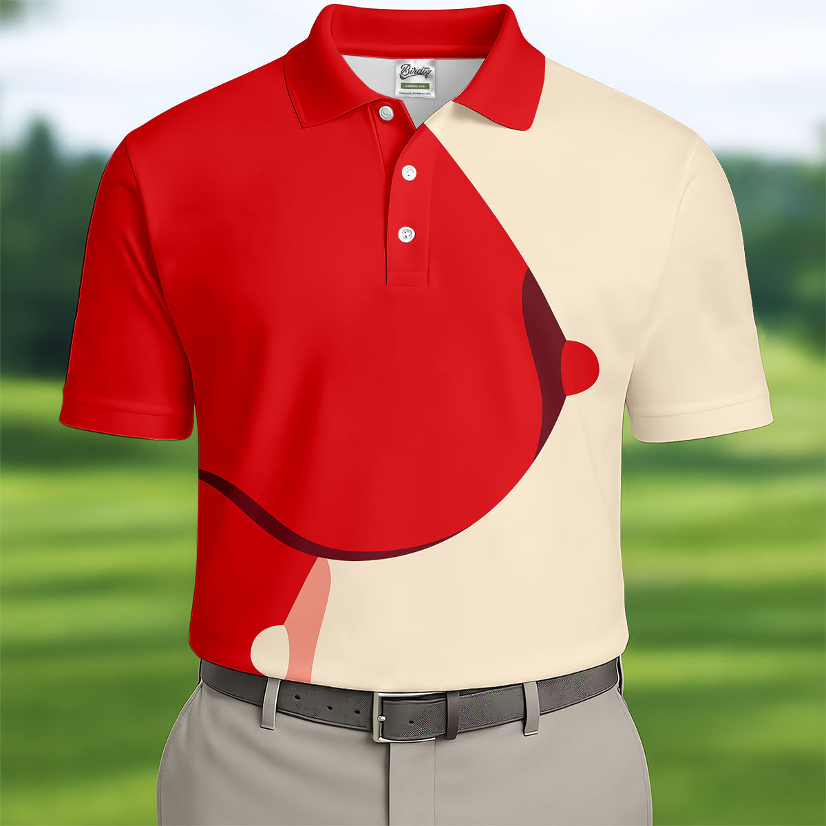 Santa Claus Belly Christmas Design Hawaiian Golf Shirt, Golf Shirts For Men, Polo Shirts For Men