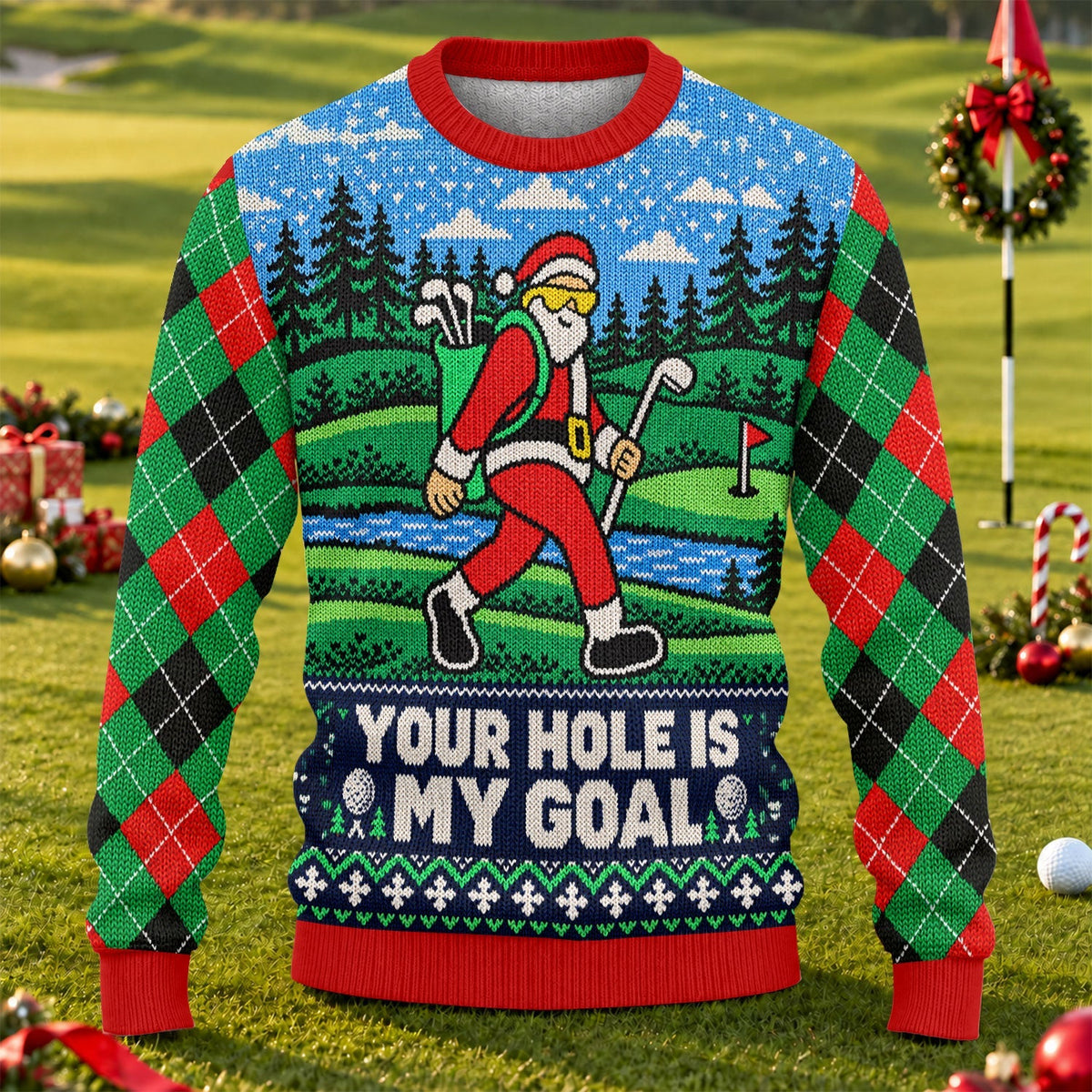Your Hole Is My Goal Ugly Christmas Sweater, Ugly Sweater Party, Golf Lover Gifts