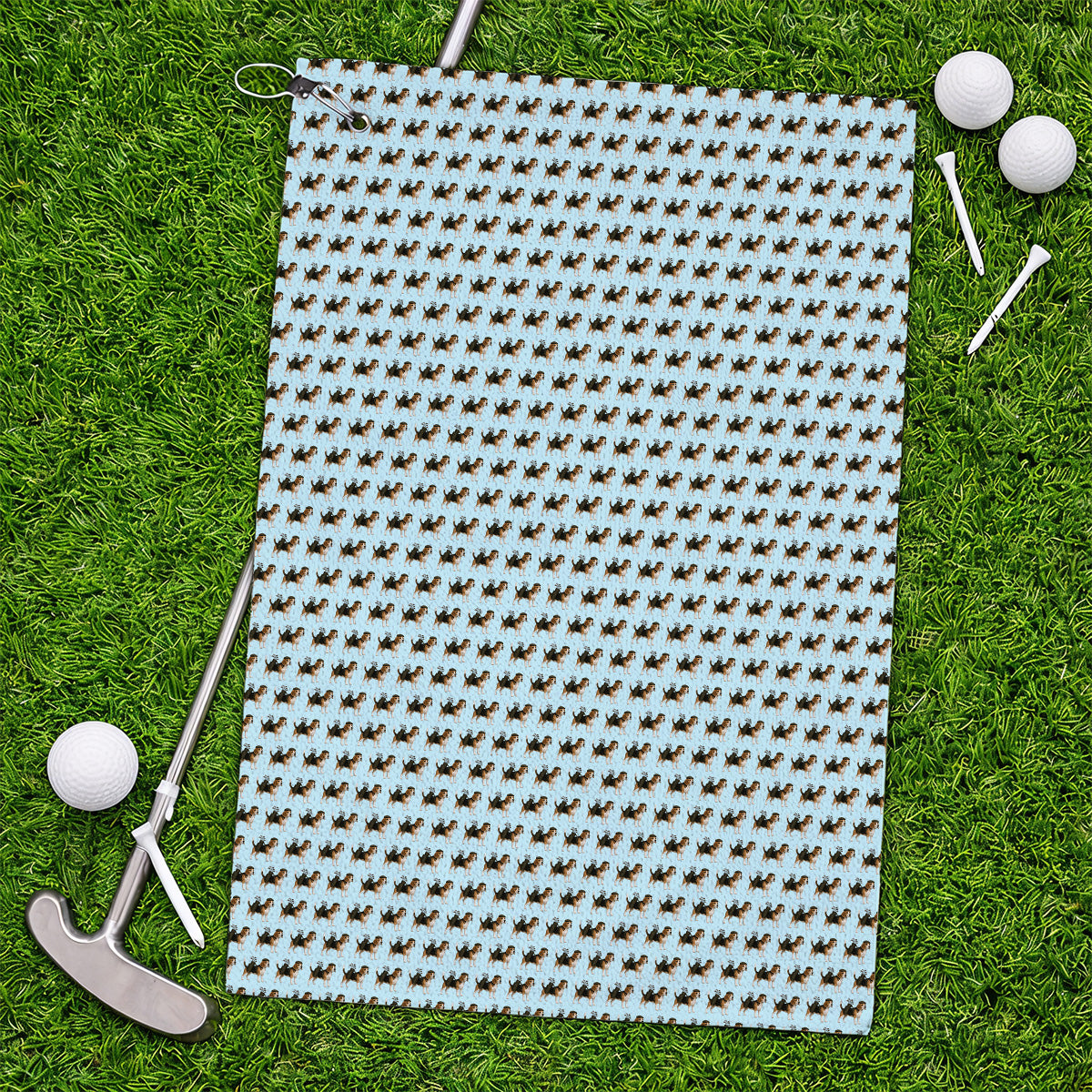 Classic Beagle Pattern Golf Towels, Beagle Dog Golf Towel, Crazy Golf Gift For Golfer