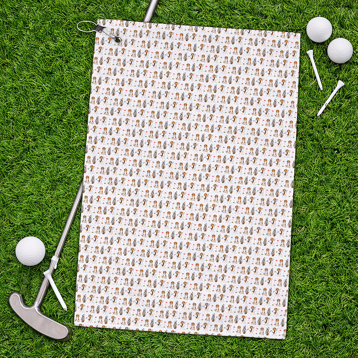 Beagle Golf Pattern Golf Towel, Hunting Dog Golf Towels, Funny Golf Gift For Golfer