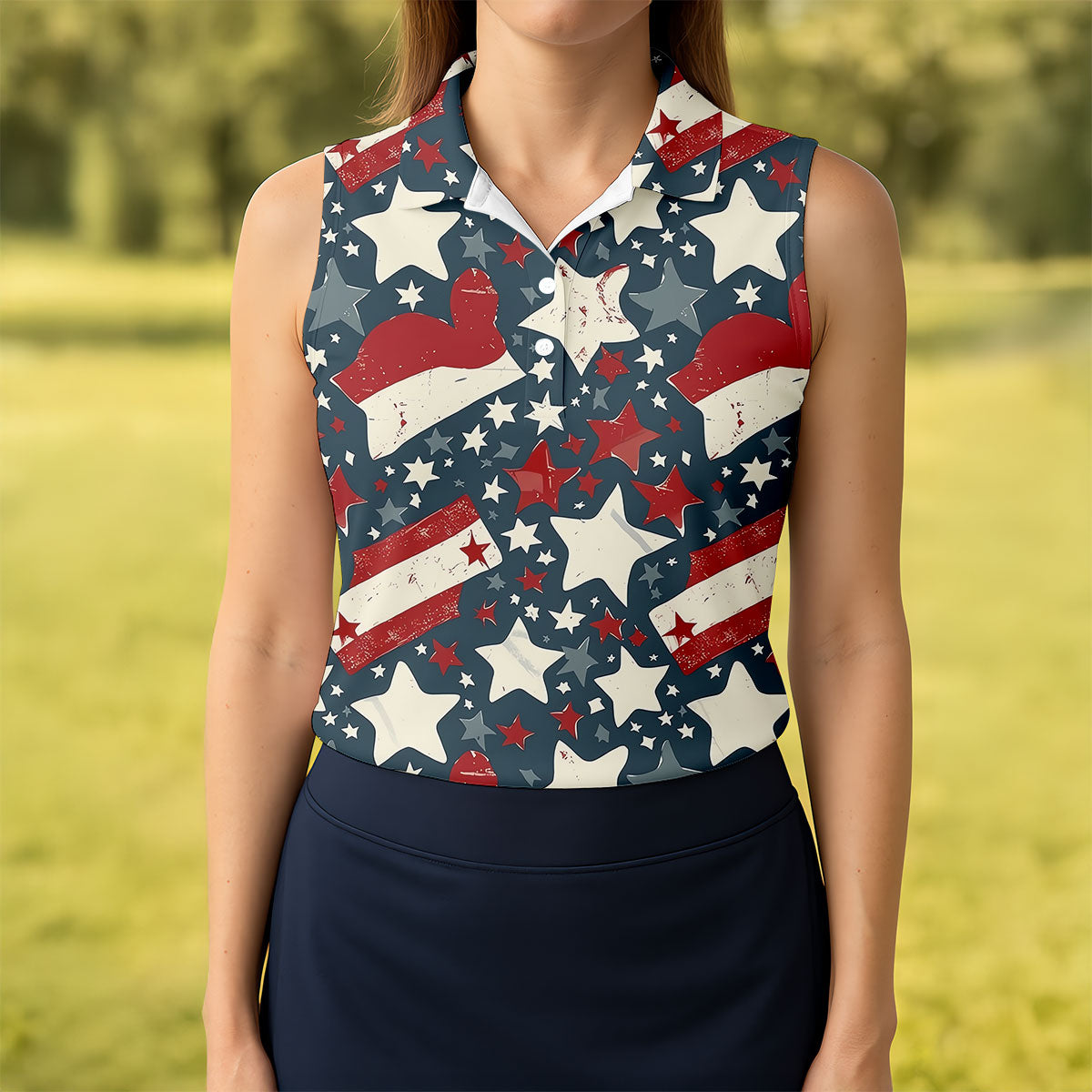 Distressed Texas Flag Golf Shirt, 250 Years Patriotic 4th Of July Golf Shirt For Women