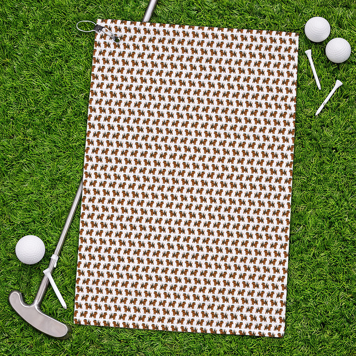 Funny Dog Pattern Golf Towel, Poodle Golf Towels, Golf Gift For Golfer