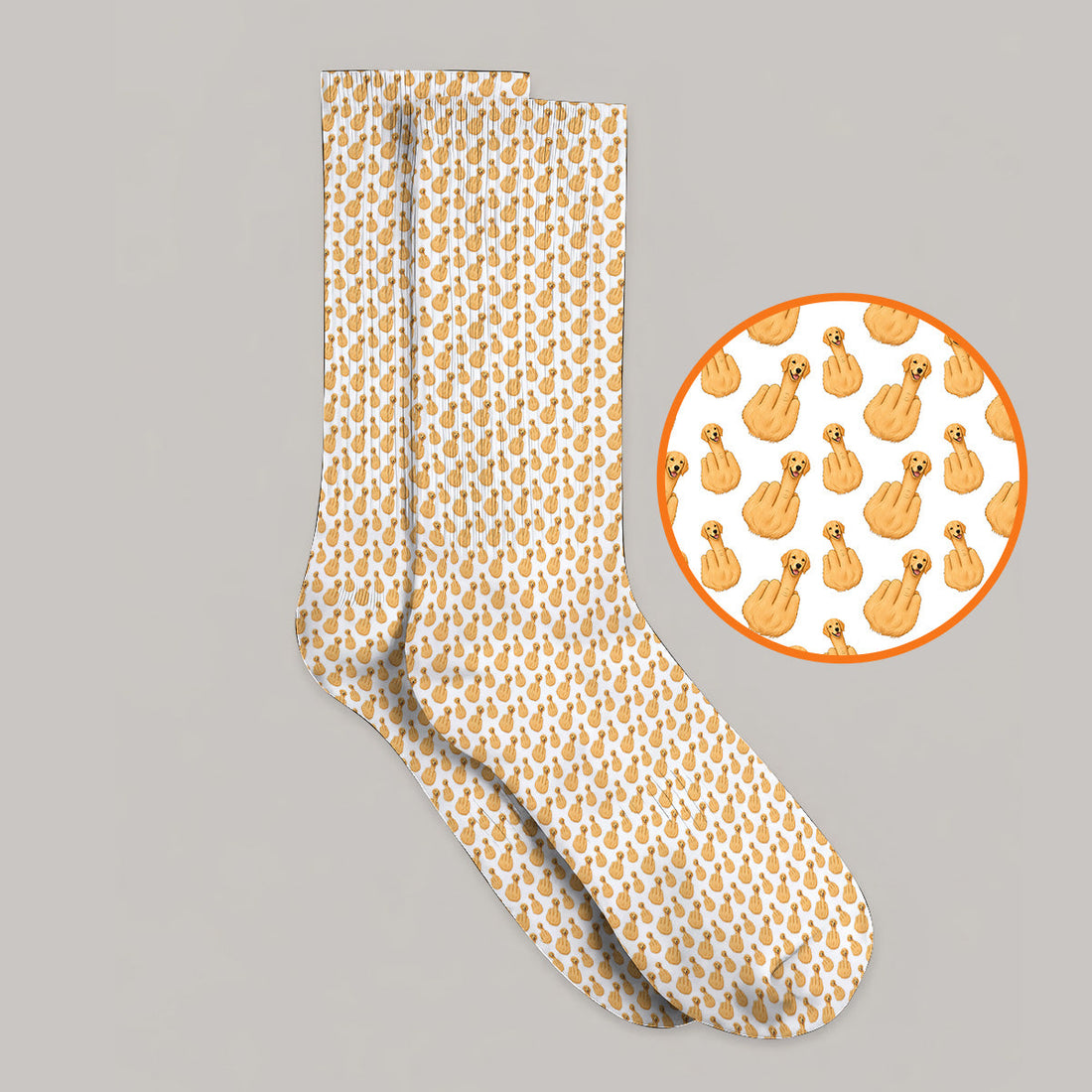 Golden Retriever Middle Finger Golf Socks, Funny Dog Pattern Golf Sock, Crazy Golf Gift For Golfer