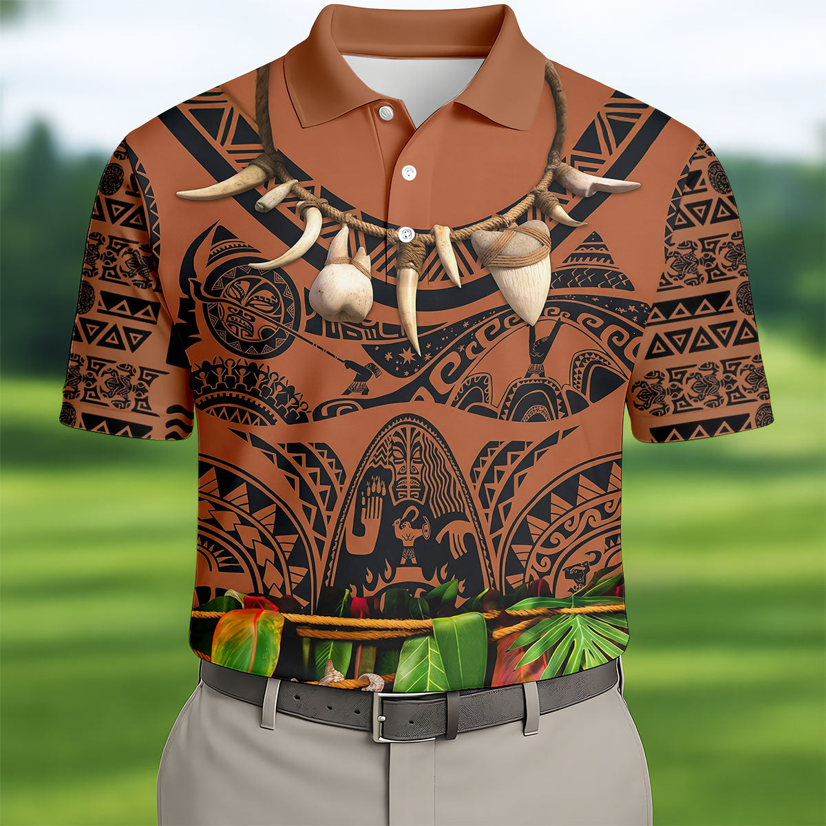 Cartoon Costume Hawaiian Golf Shirt, Men's Funny Golf Shirts, Polo Shirts For Men