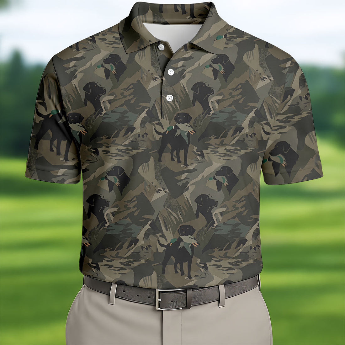 Duck Hunting Labrador Hawaiian Golf Shirt, Golf Shirts For Men, Mens Golf Apparel