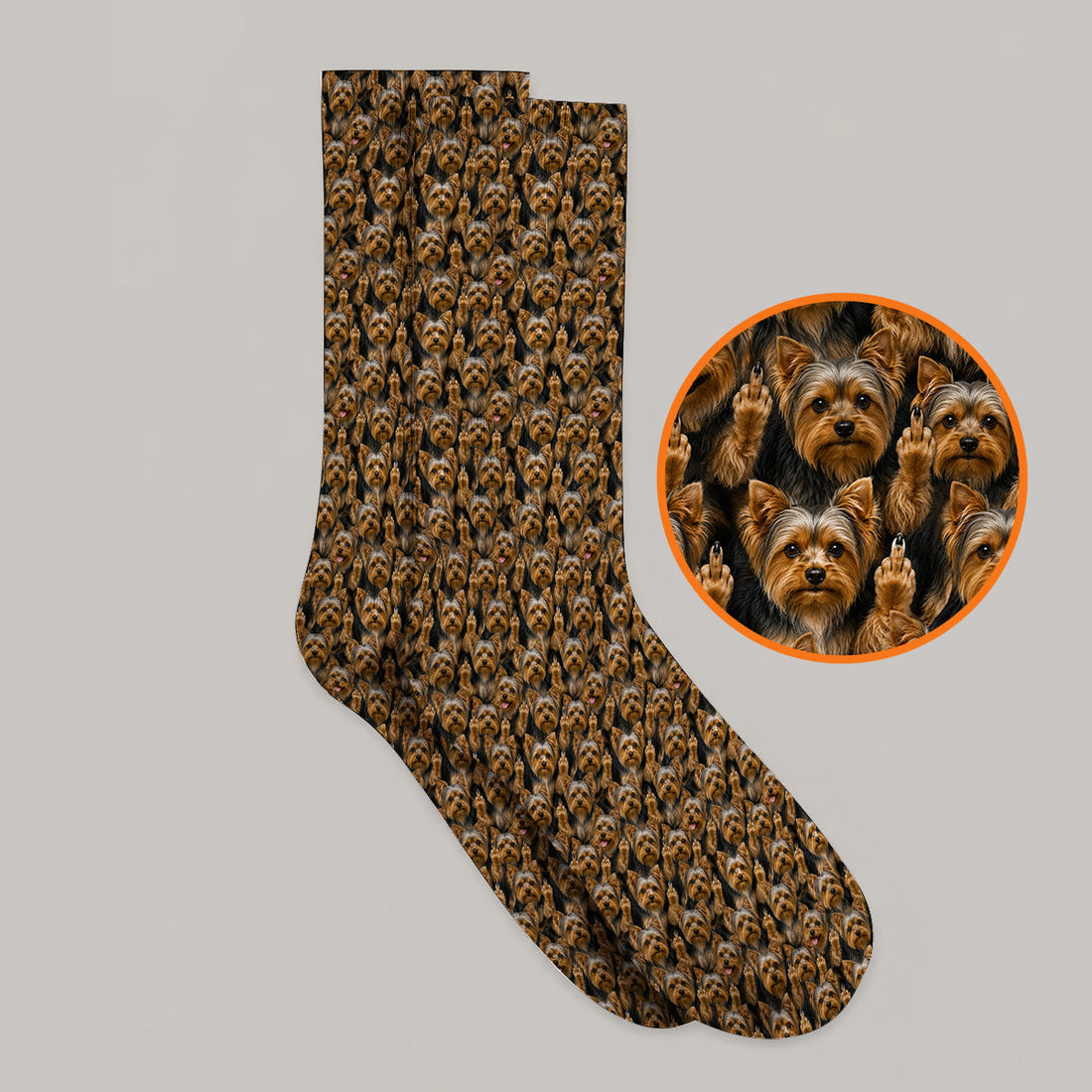Yorkshire Terrier Golf Socks, Funny Yorkie Pattern Golf Sock, Golf Gift For Dog Lovers