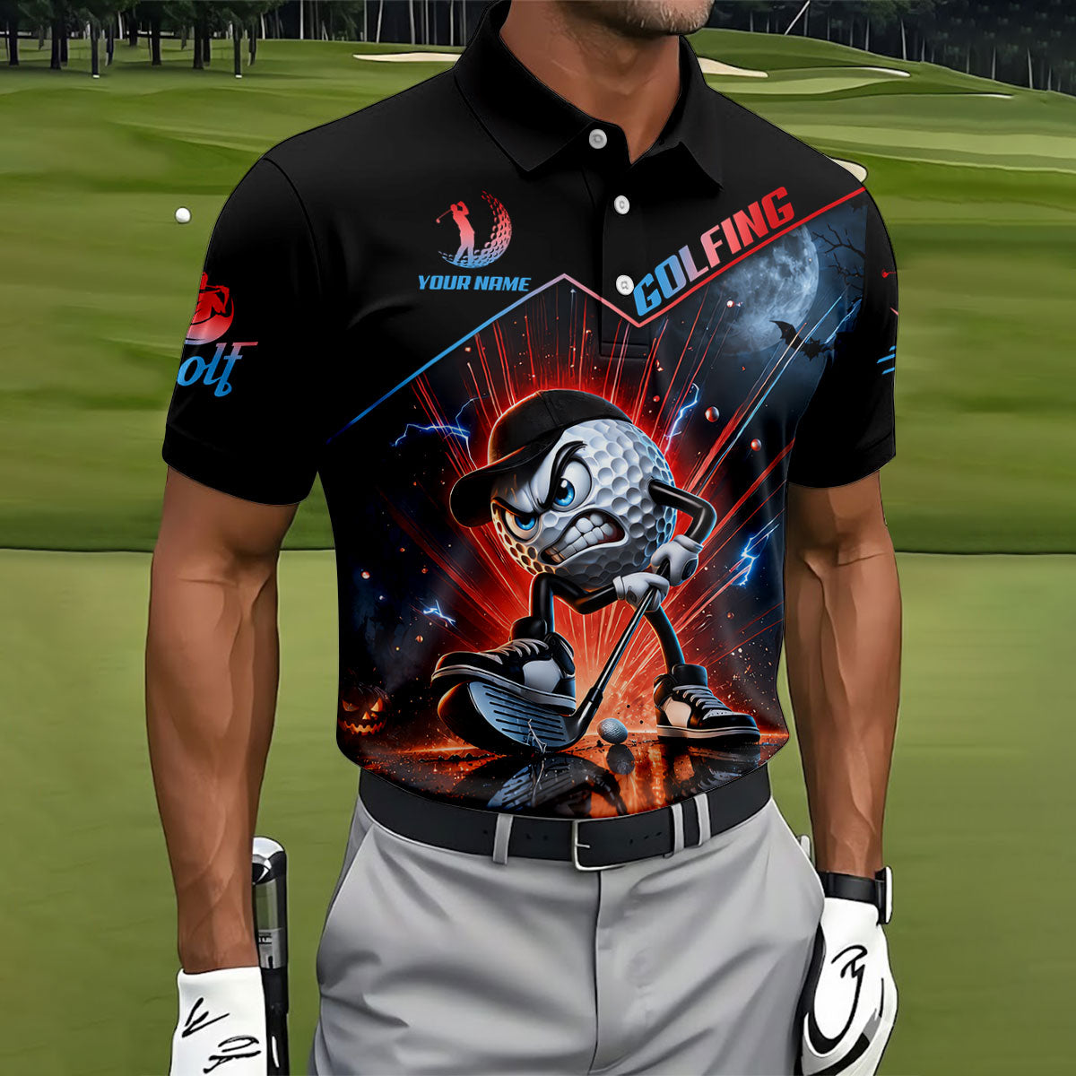 I Was One Under Today Funny Golf Ball Hawaiian Polo Shirt, Mens Golf Polo, Golf Apparel