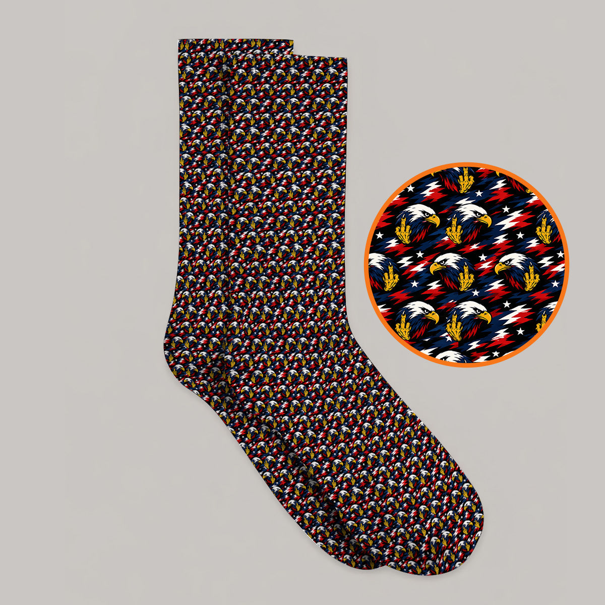 Eagle Middle Finger Golf Socks, USA Patriotic Pattern Golf Sock, Crazy Golf Gift For Golfer