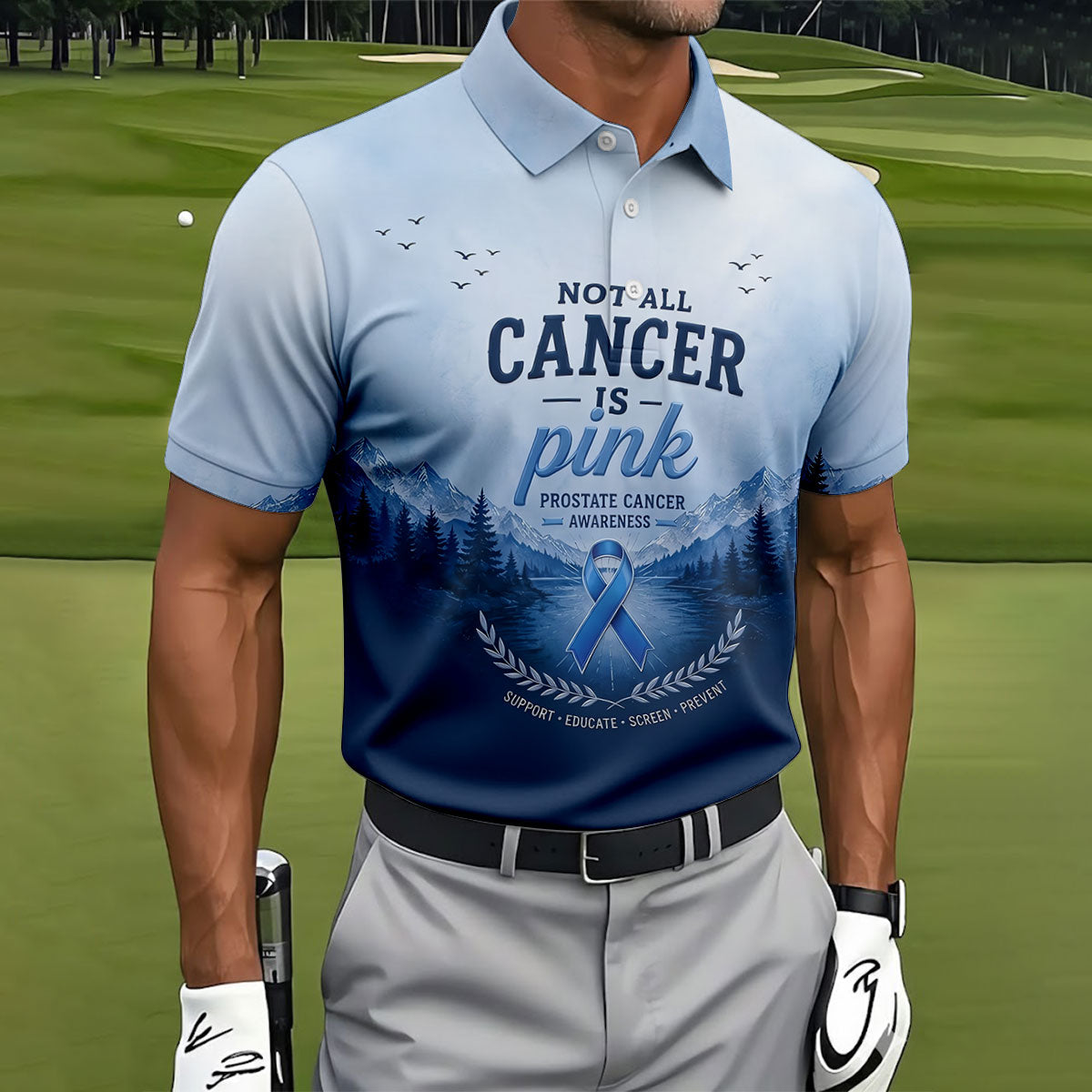 Not All Cancer Is Pink Prostate Cancer Polo Shirt, Mens Golf Polo, Printed Golf Shirts