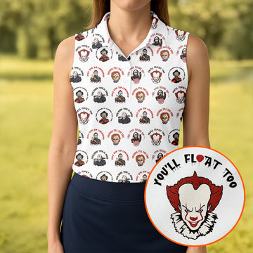 Just The Tip I Promise Horror Character Villains Golf Polo Shirt, Womens Golf Polo, Ladies Golf Shirts