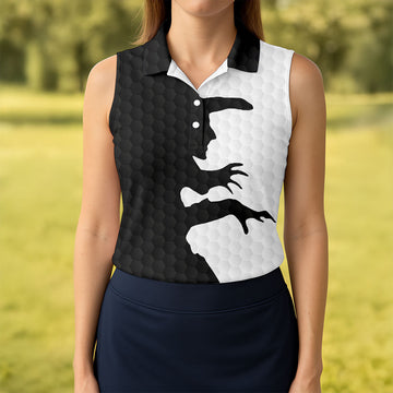 Witch Silhouette Halloween Golf Polo Shirt, Ladies Golf Tops, Golf Shirts For Women