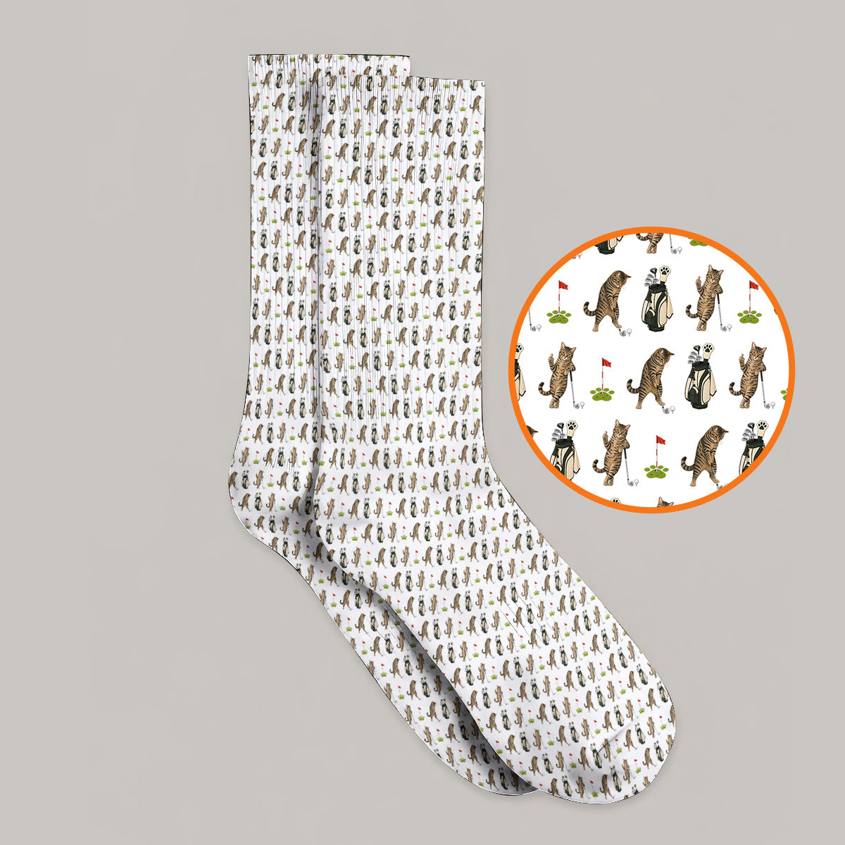 Funny Cat Golf Socks, Cats Pattern Golf Sock, Cat Lover Golf Gift