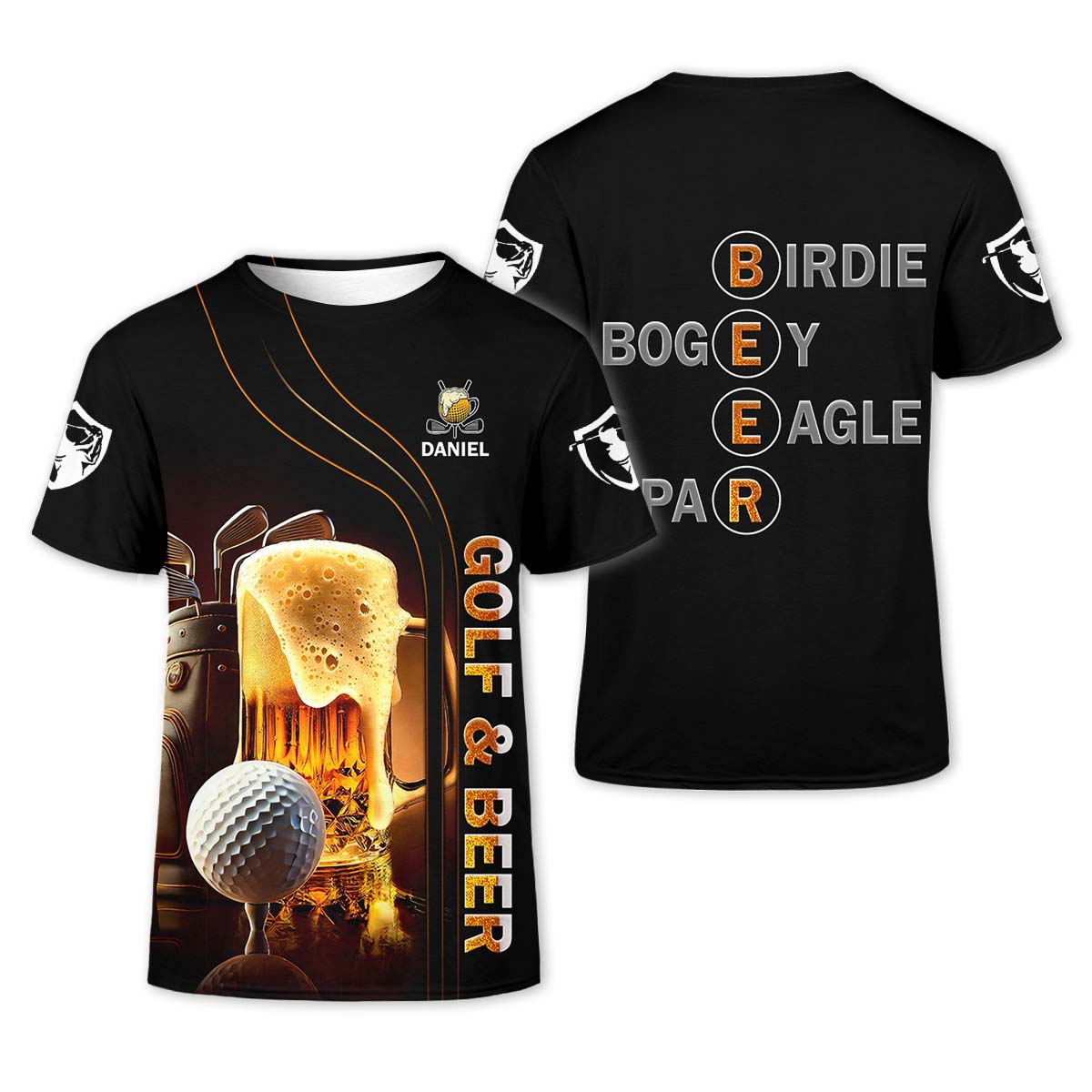 Golf And Beer Custom Men's Funny Graphic Golf Polo Shirt, Christmas Golf Gift, Gift For Golfer