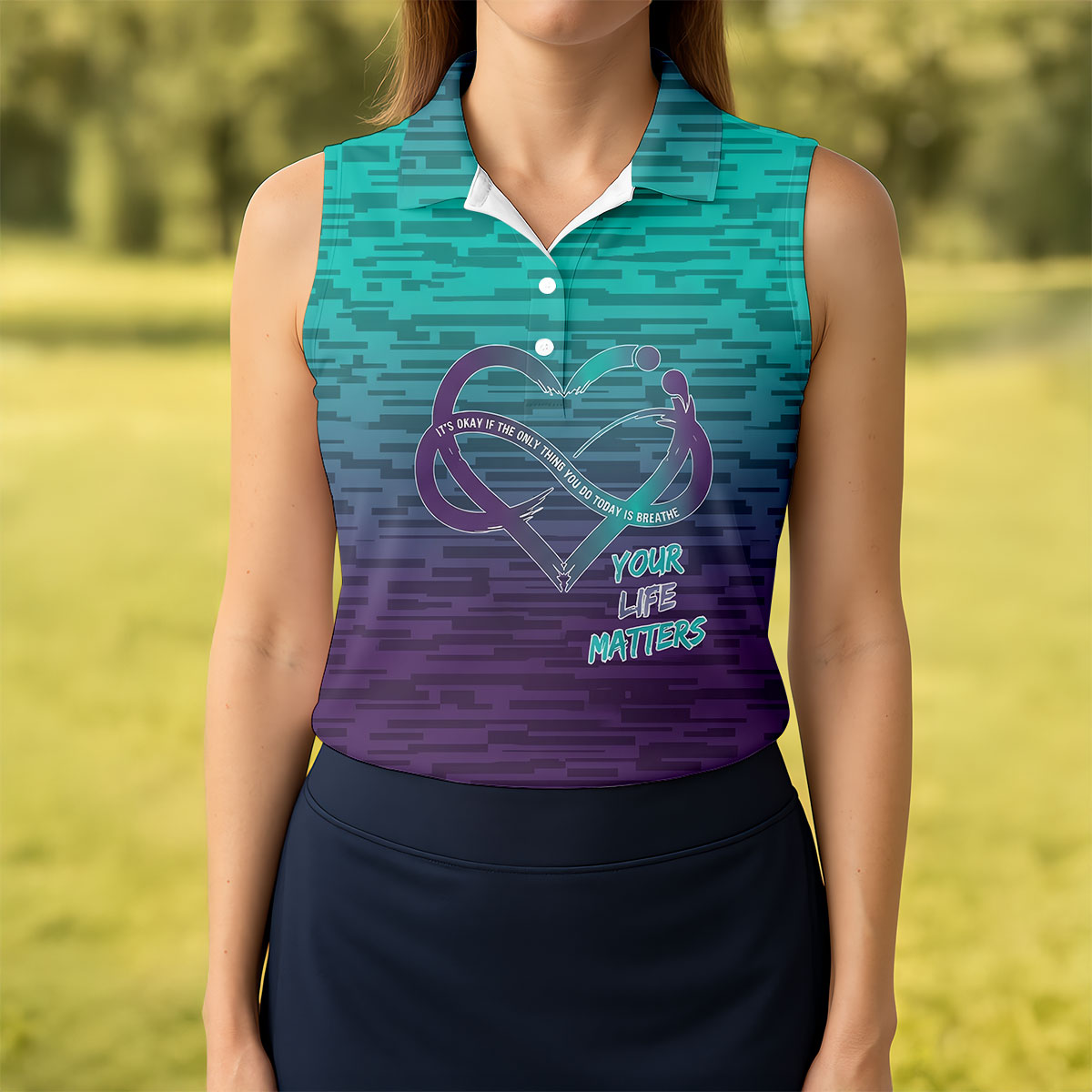 Suicide Prevention Ribbon Wings Golf Polo Shirt, Women’s Golf Polo, Golf Shirts For Women