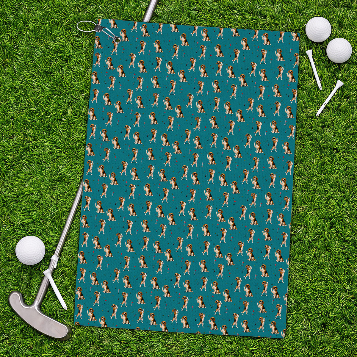 Beagle Pattern Golf Towels, Funny Beagle Golf Towel, Dog Lover Gift For Golfer