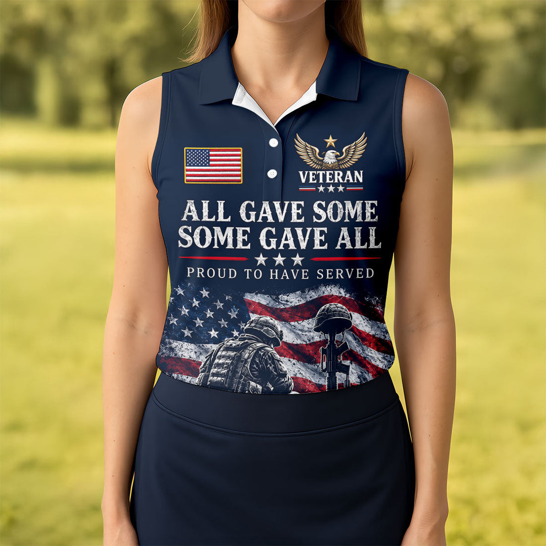 All Gave Some Some Gave All Polo Shirt, Veterans Day Golf Shirt, Golf Tops For Women
