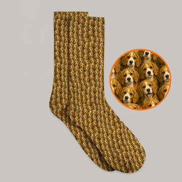 Beagle Pattern Golf Socks, Beagle Dog Golf Sock, Funny Golf Gift For Golfer