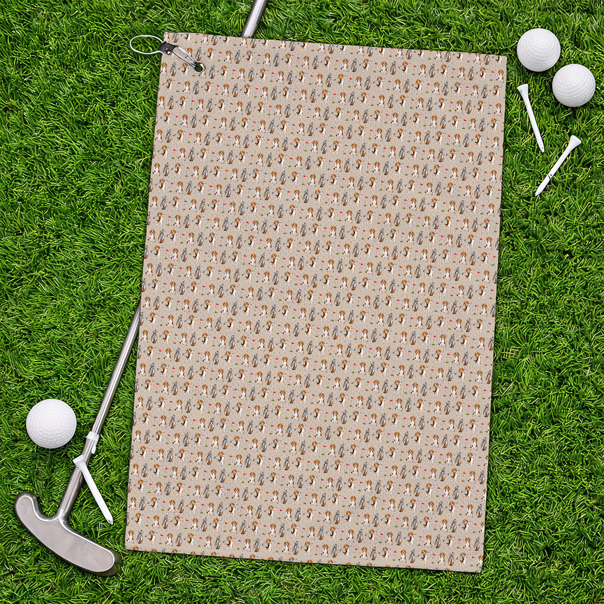 Beagle Golf Pattern Golf Towel, Hunting Dog Golf Towels, Funny Golf Gift For Golfer