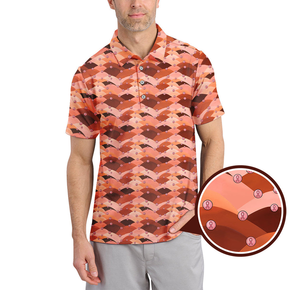 Breast Cancer Golf Shirt, Boobs Pattern Golf Shirt, Golf Gift For Golfer, Funny Golf Shirt