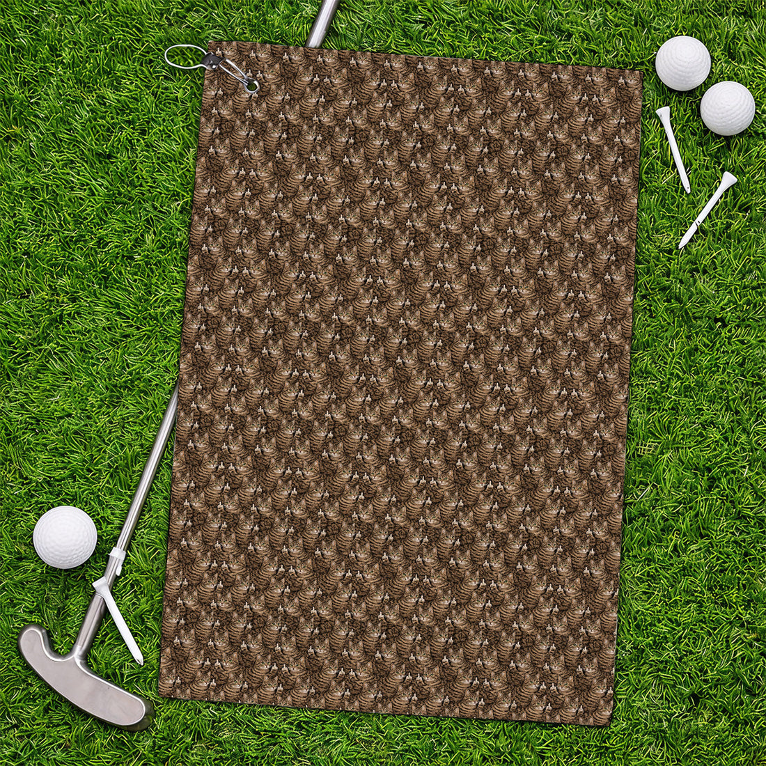 Funny Cat Pattern Golf Towels, Cats Golf Towel For Pet Lover, Golf Gift For Golfer