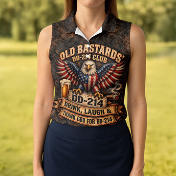 Old Bastards DD-214 Club Eagle Golf Polo Shirt, Womens Golf Polo, Veterans Day Shirt