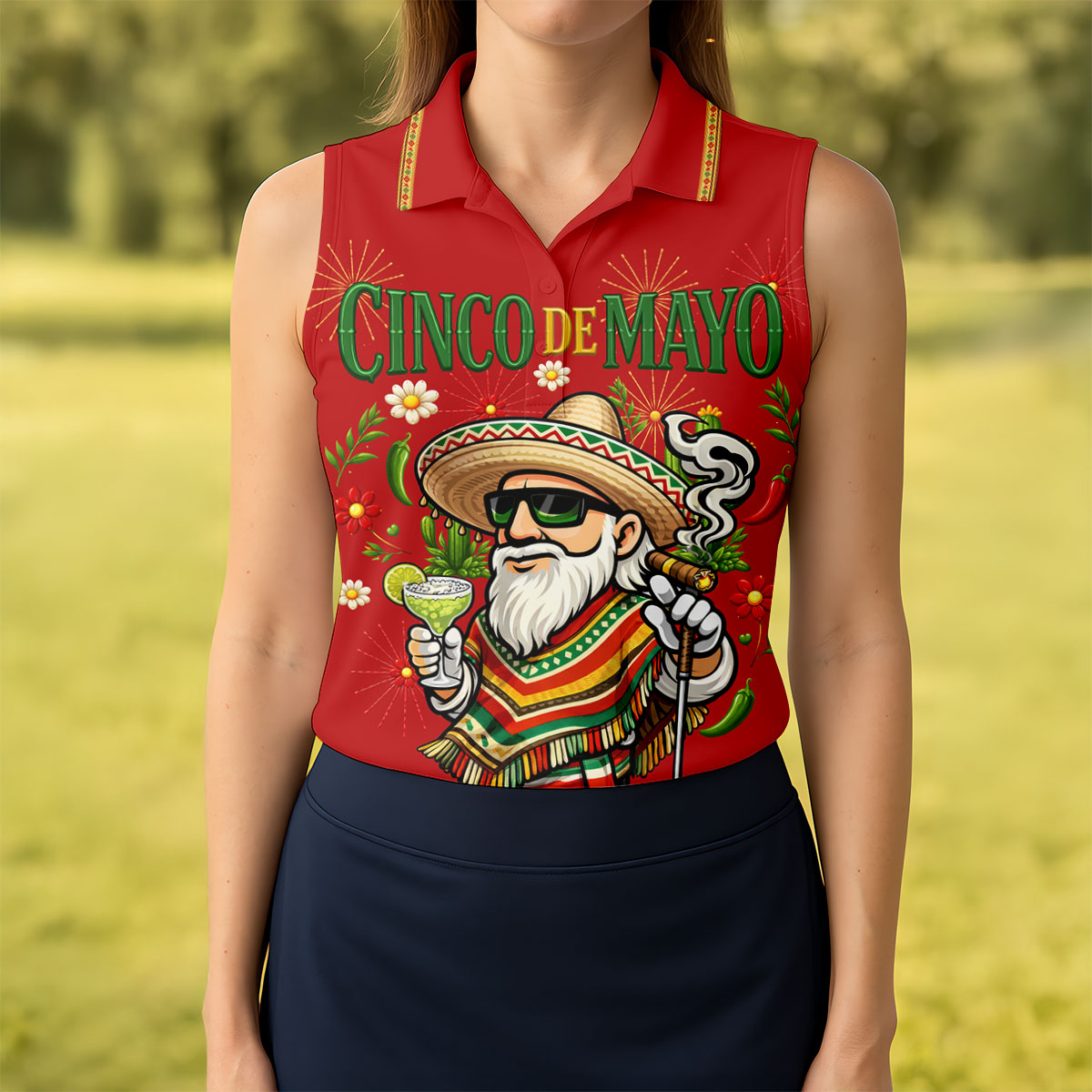 Margarita Man Cinco De Mayo Celebration Red Golf Shirt, Fiesta Theme Golf Shirt For Women