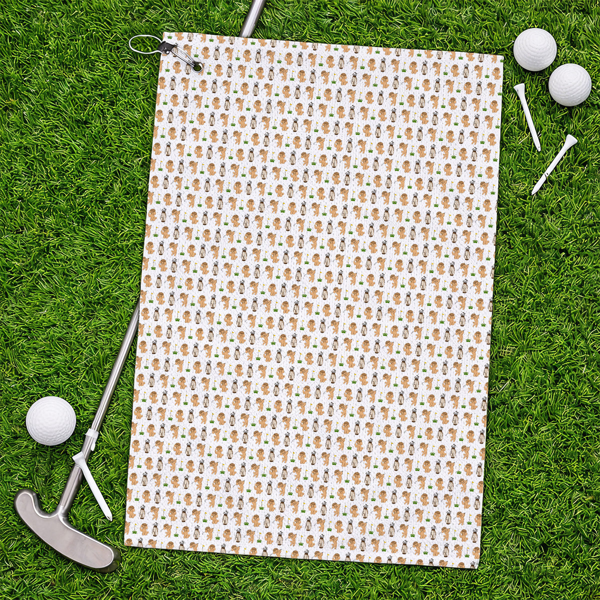 Toy Poodle Pattern Golf Towel, Funny Poodle Golf Towels, Golf Gift For Dog Lover