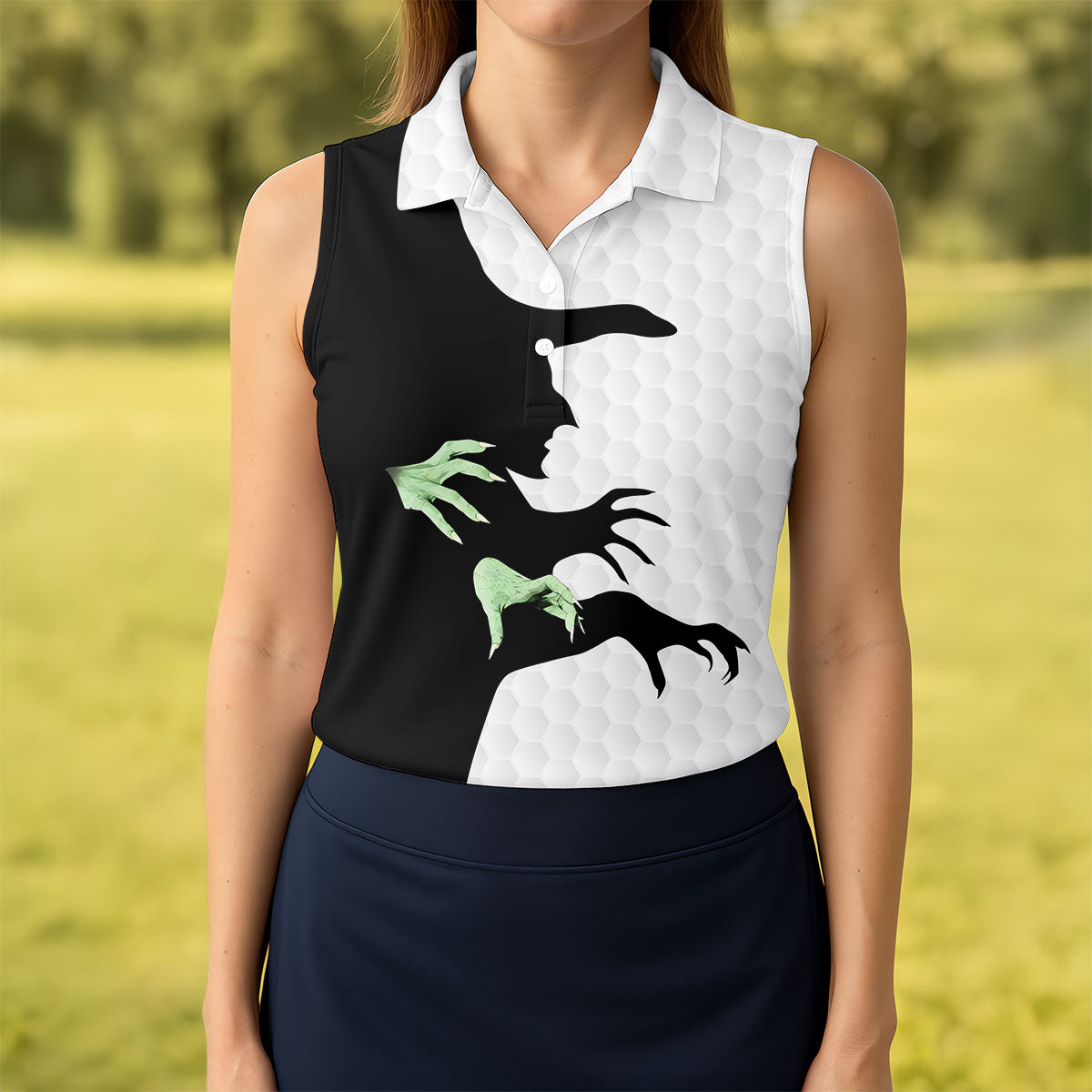 Halloween Wicked Witch Shadow Golf Shirt, Women's Golf Polo, Ladies Golf Tops