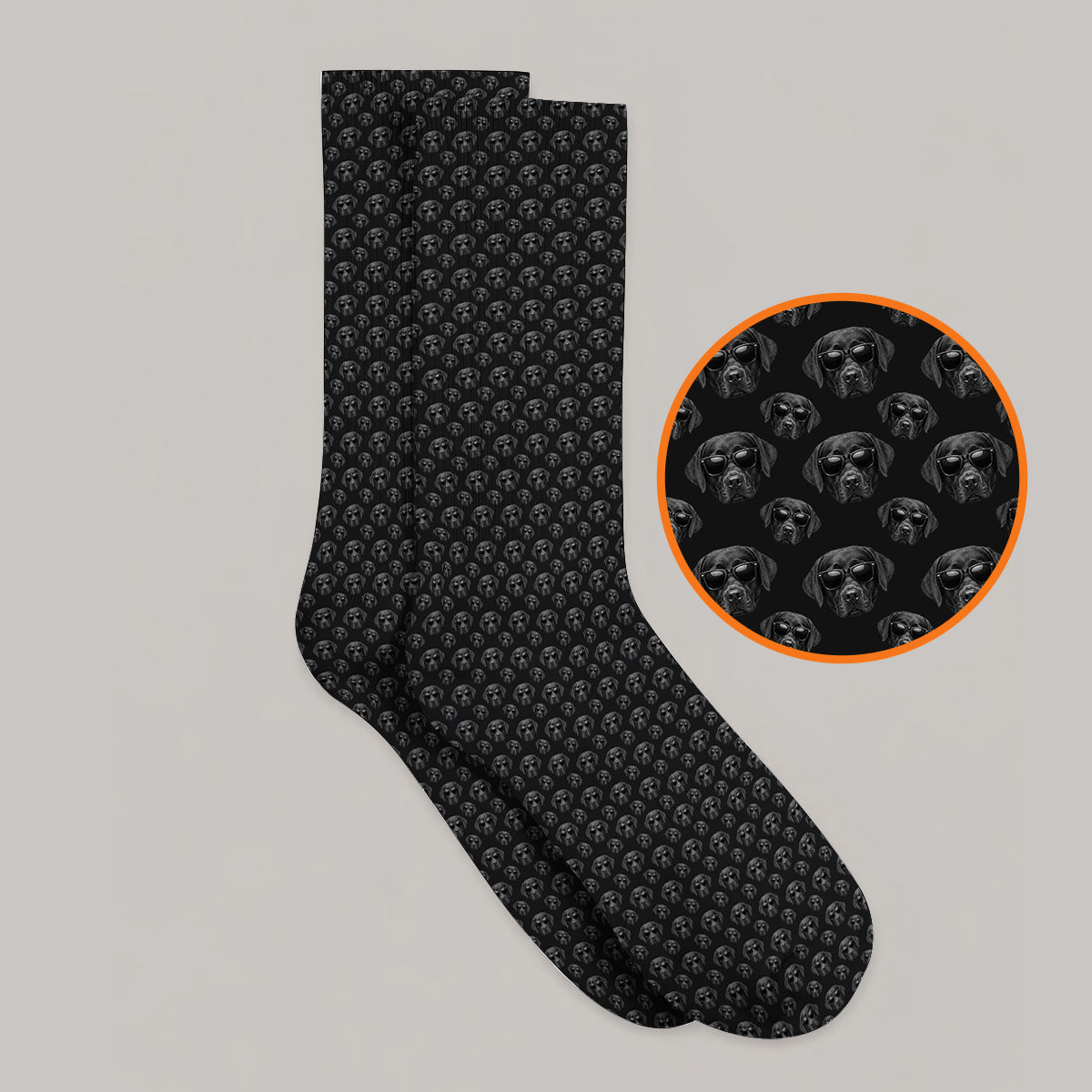 Labrador Retriever Golf Socks, Black Lab Sunglasses Pattern Sock, Funny Golf Gift For Dog Lover