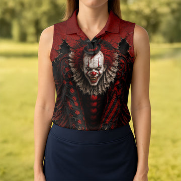 Top Hat Horror Character Halloween Golf Shirt, Women's Golf Polo, Ladies Golf Shirts
