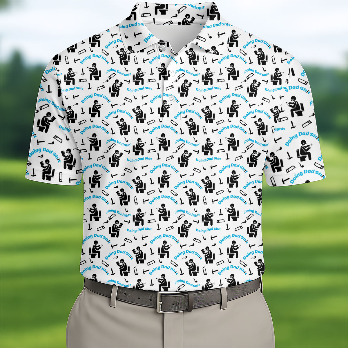 Dad Life Fun Stick Figure Cute Golf Shirt, Father's Day Golf Shirt, Golf Gift For Dad