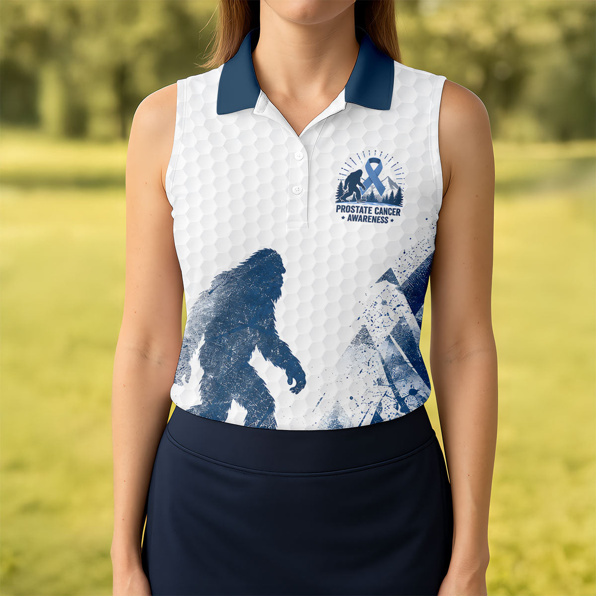 Bigfoot Prostate Cancer Awareness Polo Shirt, Ladies Golf Shirt, Womens Golf Tops