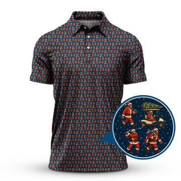 Funny Pattern Golf Shirt, Bigfoot Golf Shirt For Golfer, Bigfoot Santa Golf Shirt For Men