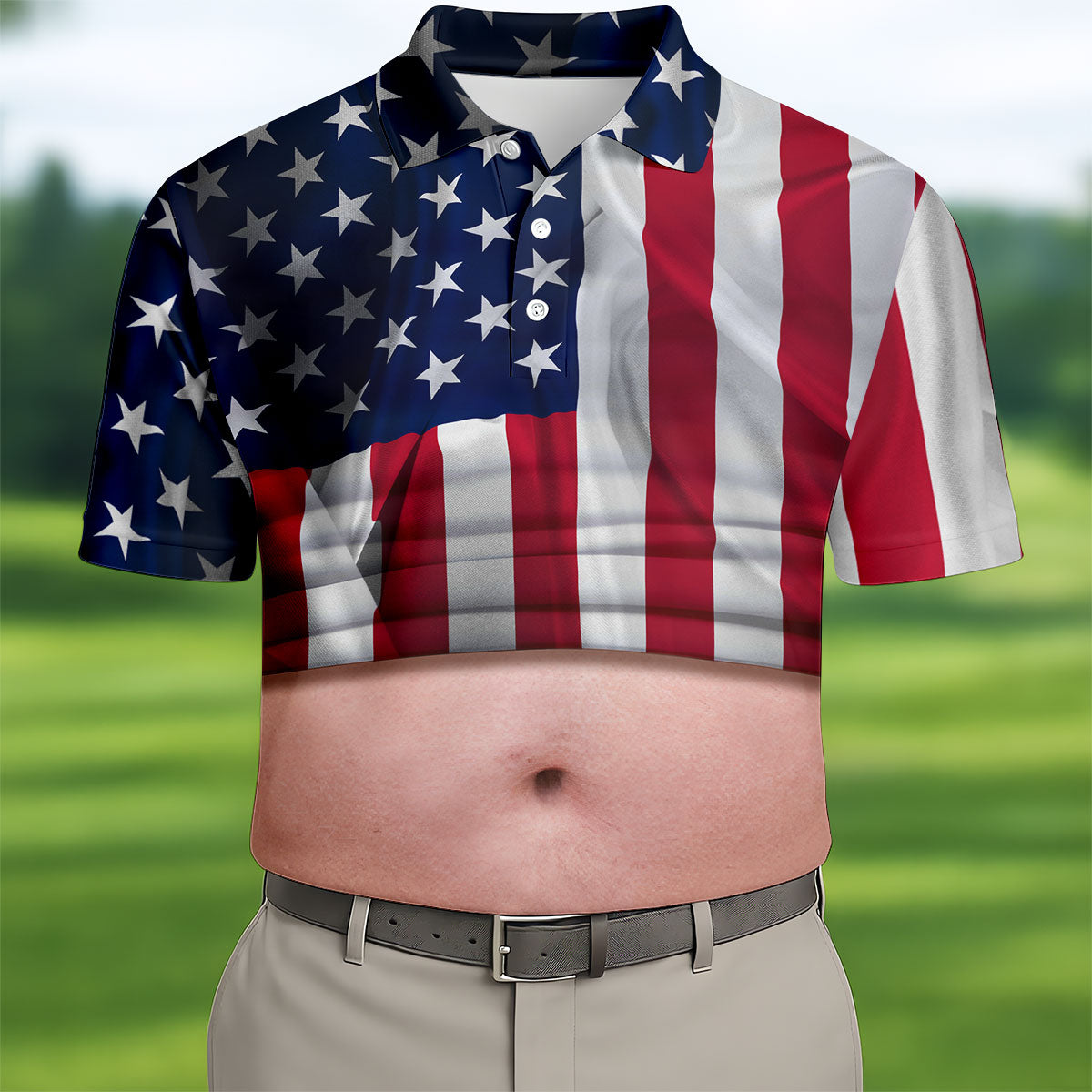 US Flag Pattern 250 Years Men's Funny Golf Polo Shirts, Father's Day Golf Shirt, Golf Gift For Dad