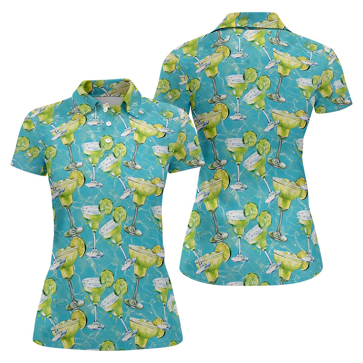 Margarita Cocktail Ladies Golf Polos, Custom Funny Golf Shirt