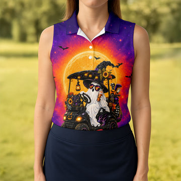 Funny Giant Monster Golf Pattern Polo Shirt, Womens Golf Tops, Ladies Golf Shirts