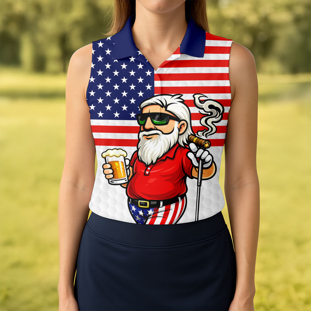 My Drinking Team Has A Golfing Problem Patriotic Man Golf And Beer 250 Years 4th Of July Golf Shirt For Women