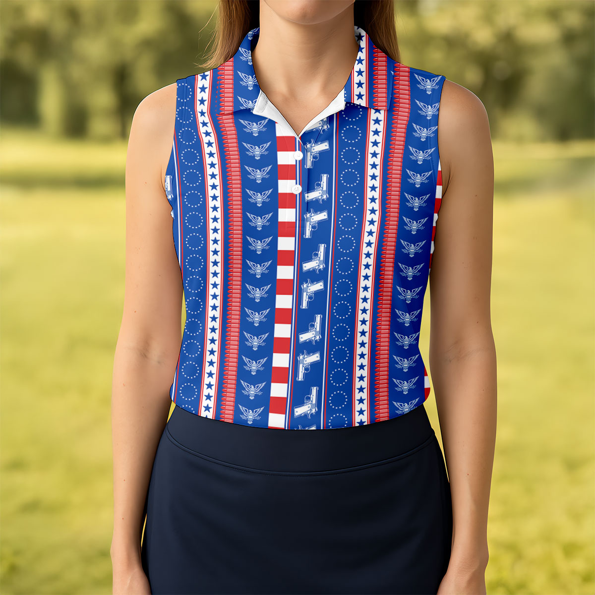Red White Blue Army Theme Patriotic 4th Of July Golf Shirt, 250 Years Golf Shirt For Women